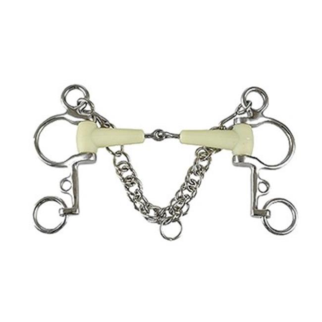 Jacks 212511P-4-1-2 4.5 in. Apple Pelham Bit with Stainless Steel Rings