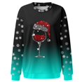 thumbnail image 4 of Chandail pour Femmes Joyeux Haut à devant Froncé Imprimé de Noël Col Rond Chandails pour Femmes Col Rond Coupe Ajustée Chandail Actif Veste Hauts pour Femmes Convenable Manches Longues Chandails d'Entraînement Blouse Ample, 4 of 4