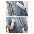 thumbnail image 4 of Meichang Gilet en Denim Doublé Sherpa en Molleton pour Femmes Sans Manches en Laine Chaude Veste en Jean avec Poches Rétro à Boutons Col à Revers Gilets, 4 of 8