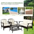 thumbnail image 4 of Gymax 4PCS Rattan Patio Conversation Furniture Set Wicker Sofa Set w/ Waterproof Cover, 4 of 9