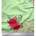 thumbnail image 1 of Soimoi Tissu en Coton Cambric Imprimé Feuilles de Houx & Roses par Yard 42 Pouces de Large, 1 of 3