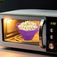 thumbnail image 1 of Iumwxz Food Grade Silicone Popcorn Bowl Foldable Microwave Popcorn Maker with Lid Easy Clean Double Handle Design Multi Color Collapsible Bucket for Movie Night Home Snacks Purple Free Size, 1 of 6