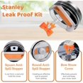 thumbnail image 5 of 6PCS Orange Stanley Cup Accessories Set Fit for Stanley Cup 30oz 40oz,Including Spill Proof Stopper,Sparkly Silicone Boot,Bow Shape Straw Topper,Personalized Sticker,Handle Charm (Letter P), 5 of 5