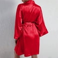 thumbnail image 4 of Ketyyh-chn99 Ensemble de Pyjama Femme Peignoir Femme Nuisette à Manches 9/4 Mariage Demoiselle d'Honneur Silk Cardigan Peignoir Pyjama pour Femme Rouge,m, 4 of 5