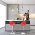 thumbnail image 2 of BestOffice Set of 2 Barstools Height Adjustable Back PU Leather Swivel Bar Kitchen Counter Stools Dining Chairs, Red, 2 of 7