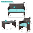 thumbnail image 2 of Patiojoy 8PCS Outdoor Patio Furniture Sets Weather-Resistant Rattan Sofas w/ Soft Cushion Turquoise, 2 of 8