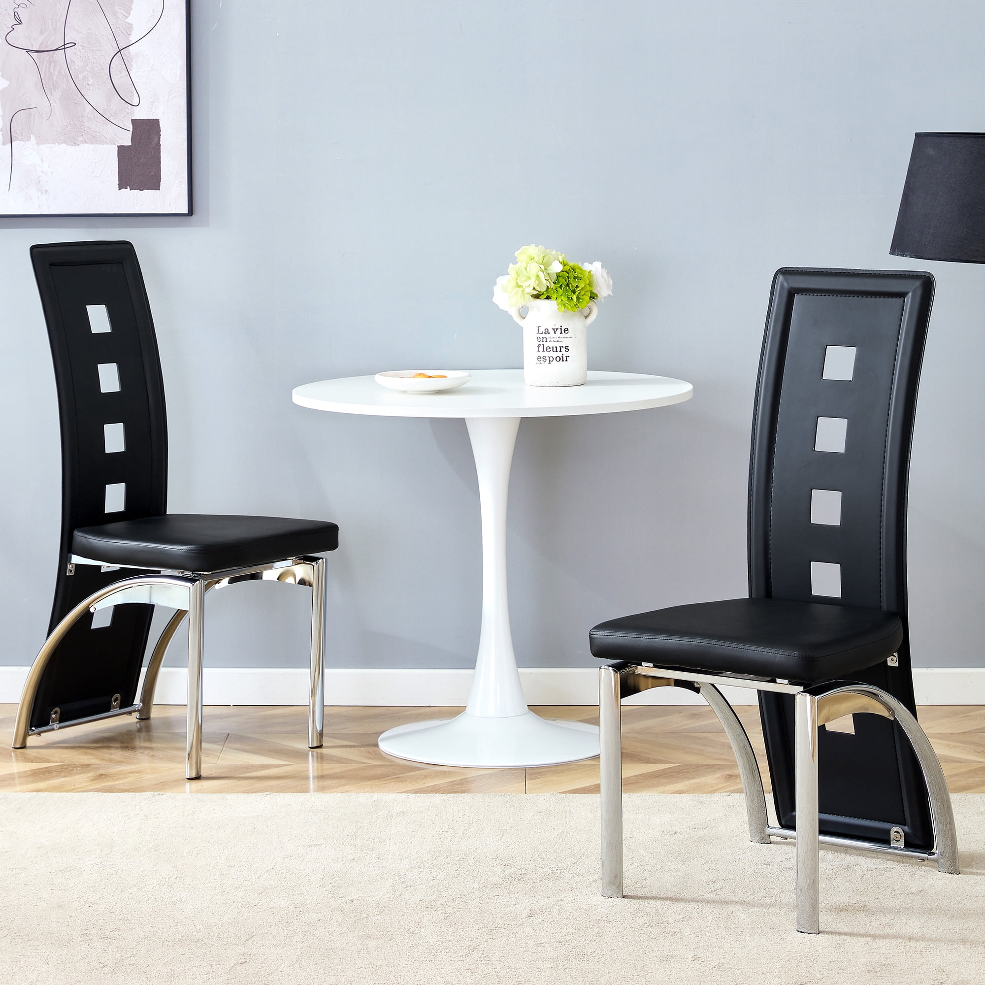 Noble House Modern Minimalist 2-Piece Dining Chair Set