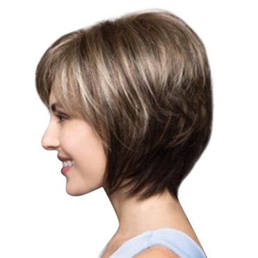 Riforla Fashion Synthetic Straight Short Women's Wigs Fluffy Natural Hair Wigs Female Wigs for Women Brown