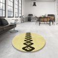 thumbnail image 4 of Ahgly Company Tapis d'Intérieur Lavable en Machine Carré Transitionnel Jaune Soleil, 3 Pieds Carré, 4 of 7