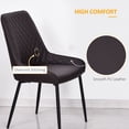 thumbnail image 4 of HOMCOM Dining Chairs Set of 2, PU Leather Kitchen Chairs with Metal Legs, 4 of 10