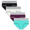 thumbnail image 1 of RKSTN 4Pc Womens Boxer Briefs High Waist Full Coverage Briefs Soft Breathable Postpartum Panties Patchwork Color Stretch Underpants, 1 of 9