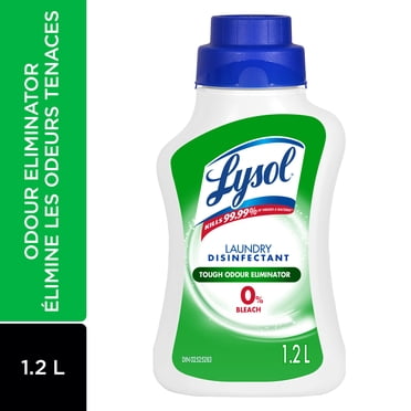 Lysol Désinfectant pour lessive, éliminateur d'odeurs, 0 % d'eau de Javel, élimine les germes que les détergents peuvent laisser derrière eux, 1.2 l
