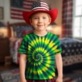 thumbnail image 1 of T-shirts Graphiques pour Filles, Manches Courtes Décontractées, Tee Confortable pour le Quotidien pour Enfants, T-Shirt à Col Rond à Imprimé Tourbillon Stylé pour 2 à 13 Ans, 1 of 4