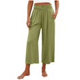 thumbnail image 1 of VEKDONE Womens Cotton Linen Capris Pants Green XXL, 1 of 5