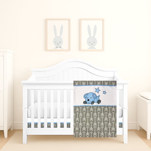 Ensemble de Literie pour Bébé 4 Pcs - Ensemble de Lit de Bébé Incluant Jupe, Couette, Housse de Couette, Drap-Housse, et Plus pour Enfants, Garçons,