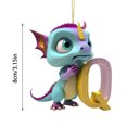 thumbnail image 3 of Fridja Personalized Dinosaur Christmas Ornament 26 Letters Hanging Pendant Ornaments 2024 Plastic Initial Monogram Xmas Tree Decorations with Hanging Rope Unique Customized Fun Gift for Kids (Q), 3 of 4