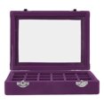 thumbnail image 1 of Small Velvet Jewelry Box Organizer 24, Exquisite Workmanship Removable Jewelry Organizer Box 24 Compartments With Locks For Household Purple, 1 of 8