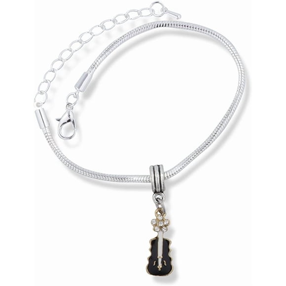 Bijoux pour Violoncelle / Bracelet Breloque Chaîne Serpent en Acier Inoxydable Instrument de Musique pour Violoncelle Basse (Acier Inoxydable, Femmes, Métal)