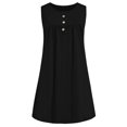 thumbnail image 2 of Innerwin Mini Robe Bouton Femmes Robe de Soleil Plage Solide Baggy Bohème Noir L, 2 of 4