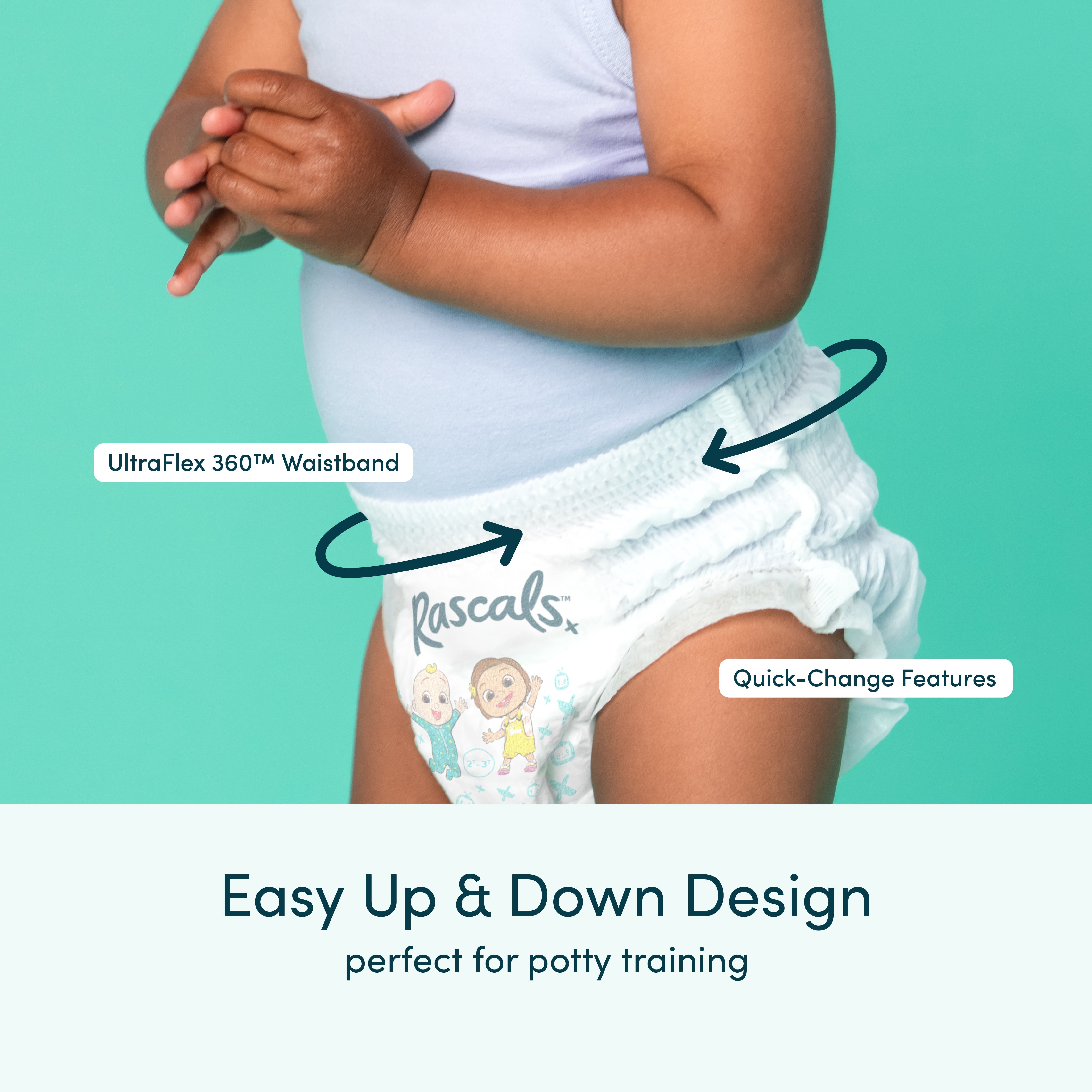 Culottes d’apprentissage CoComelon Rascals, Taille 3T–4T, 108 unités