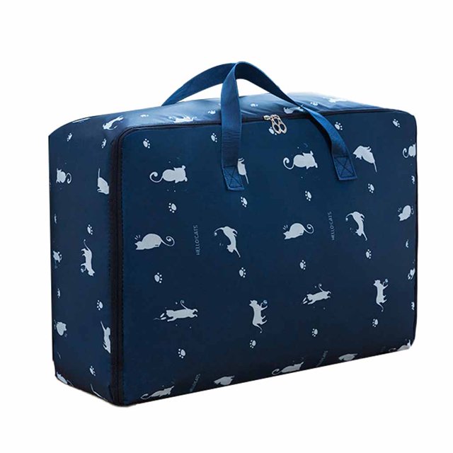 Baohd Sac de Rangement Sac de Voyage Pochette à Jouets Pratique Durable Extérieur Résistant à l'Usure Anti-Poussière Bleu Chat, PVC L
