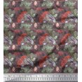 thumbnail image 1 of Soimoi Orange Cotton Duck Fabric Insect & Texture Printed Fabric 1 Yard 56 Inch Wide, 1 of 2