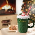thumbnail image 2 of Ceramic Christmas Tree,Couples Christmas Gifts Christmas Mug Christmas Tree Ceramic Straw Mug High Color Sweater with Lid Straw Ceramic Mug Couple Mug Holiday Gift Mugs Gifts for Couples, 2 of 6