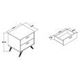 thumbnail image 3 of Baxton Studio Kelson Dark Grey and Gold Finished Wood 2-Drawer Nightstand, 3 of 10