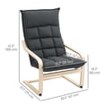 thumbnail image 3 of HOMCOM Modern Armchair, Upholstered Accent Chair with Curved Leg Dark Grey, 3 of 10