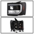 thumbnail image 3 of Spyder Automotive Headlight Assembly 5083630 Version 2; Halogen Bulb; Projector Beam With LED Bar Style Daytime Running Light; Clear Lens; Black Plastic Housing; Set of 2, 3 of 5