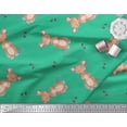 thumbnail image 3 of Soimoi Green Poly Georgette Fabric Footprints & Mouse Kids Printed Fabric 1 Yard 42 Inch Wide, 3 of 5