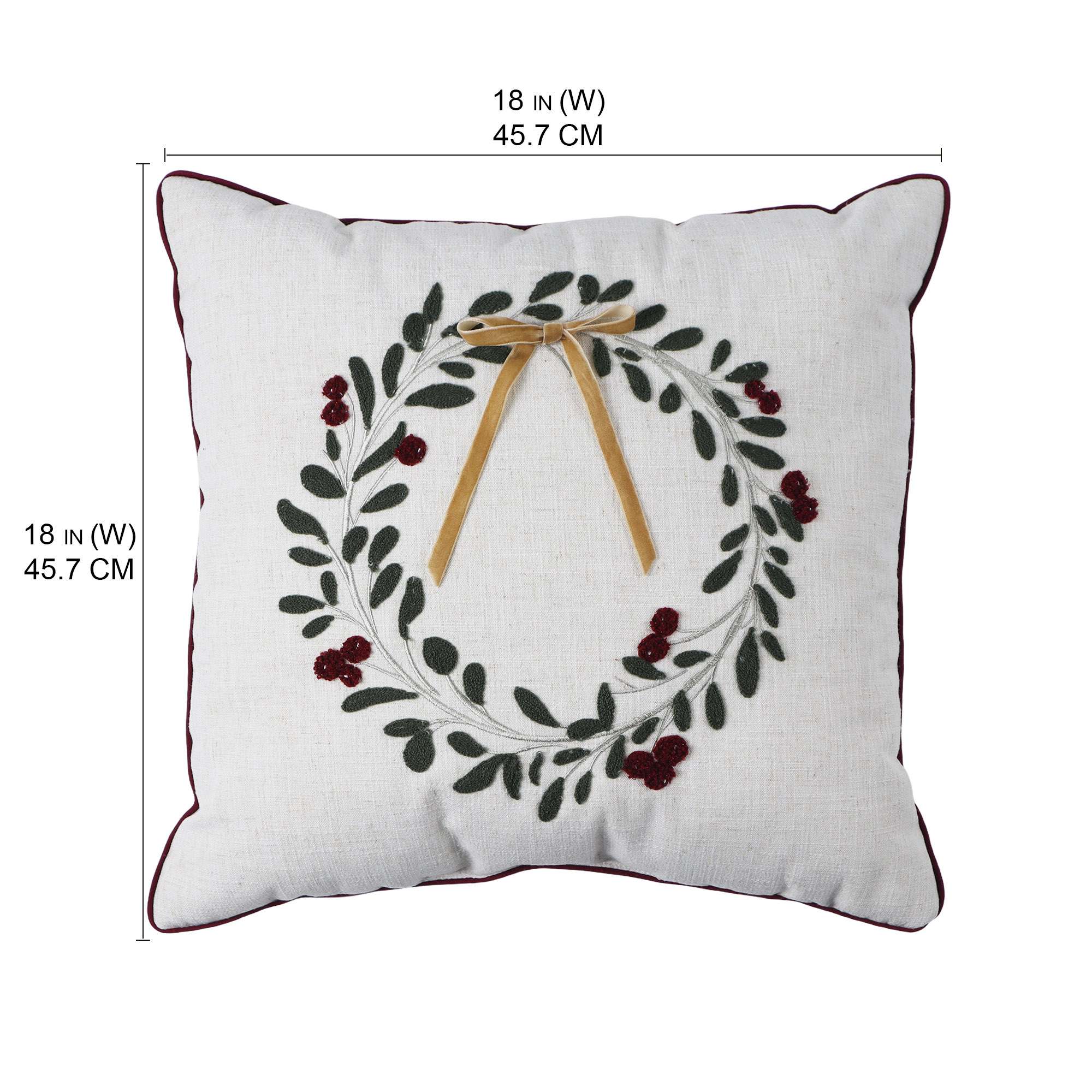 Holiday time — Coussin lombaire rectangulaire décoratif à guirlande 51 × 33 cm