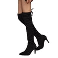 thumbnail image 4 of HKEJIAOI Cuissardes Chaussures pour Femmes à Lacets Talons Hauts Pointus Léopard Mode Bottes Hautes Résilientes, 4 of 4