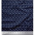 thumbnail image 1 of Soimoi Blue polyester Crepe Fabric Line & Circle Geometric Decor Fabric Printed Yard 52 Inch Wide, 1 of 3