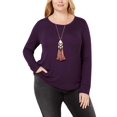 thumbnail image 5 of INC T-Shirt de Base Côtelé pour Femmes, Violet, Grande Taille, 3X, 5 of 5