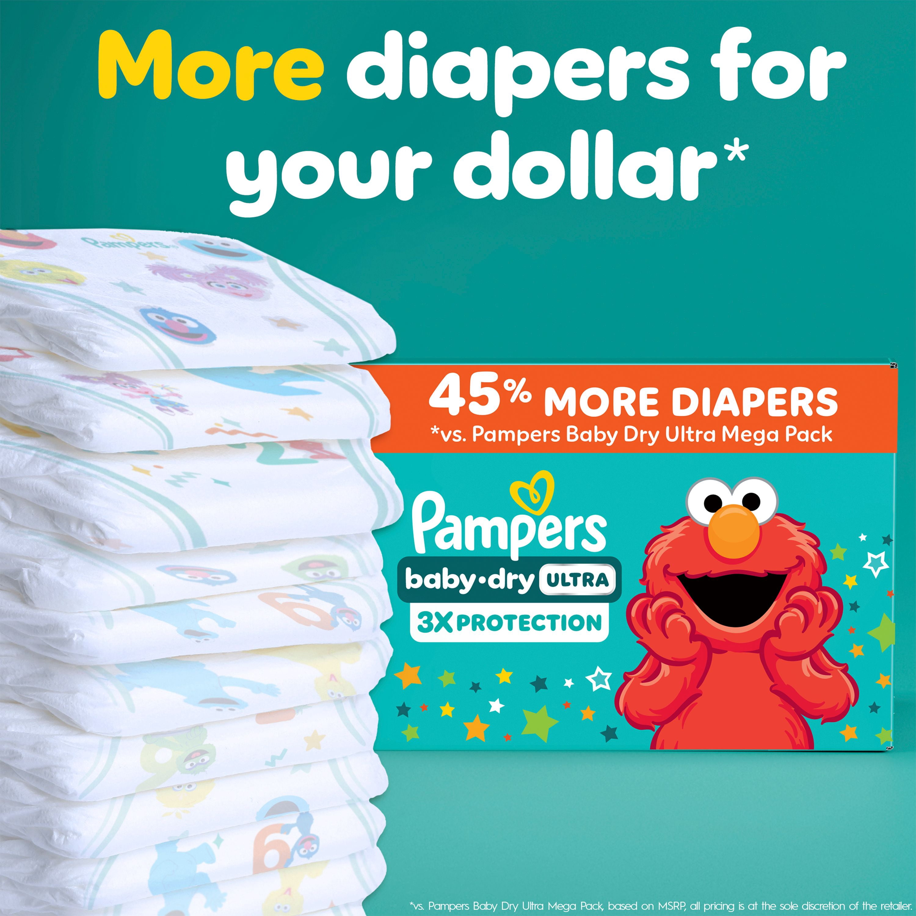 Pampers Baby Dry Ultra Diapers, 2 (12-18 lbs), Absorbent Disposable Diapers