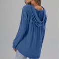 thumbnail image 4 of GigrtiJin Womens Oversized V-Neck Tops 2025 Trendy Long Sleeve Solid Color Blouses Button Decor Casual Shirts, 4 of 5