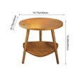 thumbnail image 3 of Beige Wooden Round Side Table With Two Tier Storage Beige Finish Compact Coffee Table For Small Spaces Living Room #66w77, 3 of 6