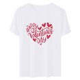 thumbnail image 4 of Cadeau de Saint-Valentin pour Femmes, T-shirt Décontracté à Manches Courtes et Col Rond avec Imprimé Arbre de Noël, 4 of 6