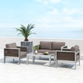 thumbnail image 2 of Gymax Outdoor Rectangle Coffee Table Aluminum Side Table w/ Tempered Glass Tabletop, 2 of 6