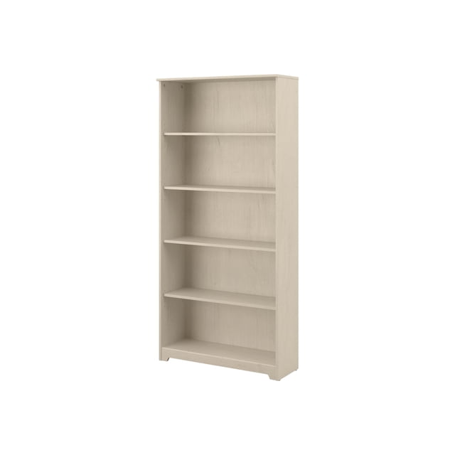 Bush Furniture Cabot Tall 5 Shelf Bookcase in Linen White Oak