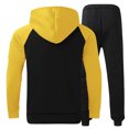 thumbnail image 3 of Male Casual Solid Two Men Pants Suit Piece Suit Zipper Pocket Peak Lapel Suit Men Raglan Sleeve Hoodies Drawstring Mens Double Breasted Suit Zipper Pocket Pants Set, 3 of 8