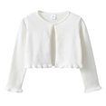 thumbnail image 1 of RXIRUCGD Manteau/veste Décontracté(E) à Capuche pour Enfants, à la Mode et Mignon(E), avec Nœud, Ample, Boutonné(E), Perforé(E), Col Rond, Manches Longues (Blanc, Taille : 4-5 Ans), 1 of 7