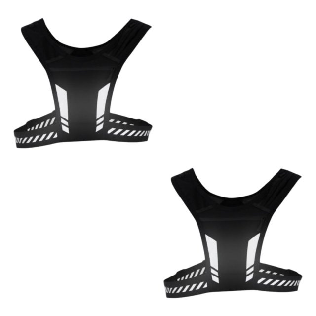 Transemion Gilet Réfléchissant de Course Confortable avec Poche pour Téléphone Conçu pour la Course et la Randonnée pour Hommes Type1 2 Pcs