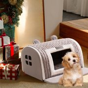 Pet Bed Pet Villa Cats Bed Dog Bed Removable Dog Bed Winter Warm Cats Bed Two Purpose Pet Nests Pet Mat