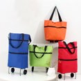 thumbnail image 4 of maskred Convenient Foldable Shopping Bags For Easy Carrying And Storage Made green flowers 1Set, 4 of 6