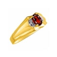 thumbnail image 3 of RYLOS Mens Rings 14K Yellow Gold Classic Design 7X5MM Oval Gemstone & Diamond  Garnet January Birthstone Ring Size 13, 3 of 7