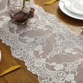thumbnail image 4 of maskred Polyester Retro Flower Lace Long Tablecloth Lightweight And Durable Estates Decorative Tablecloth Champagne 26*180CM, 4 of 6