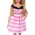 thumbnail image 3 of Mattel - Poupée Mode 65e Anniversaire Barbie avec Cheveux Blonds, Robe Rayée Rose et Accessoires, 3 of 6