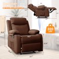 thumbnail image 2 of Lnsenfin Manual Small Recliner Chair for Small Spaces Linen Living Room,Brown, 2 of 6